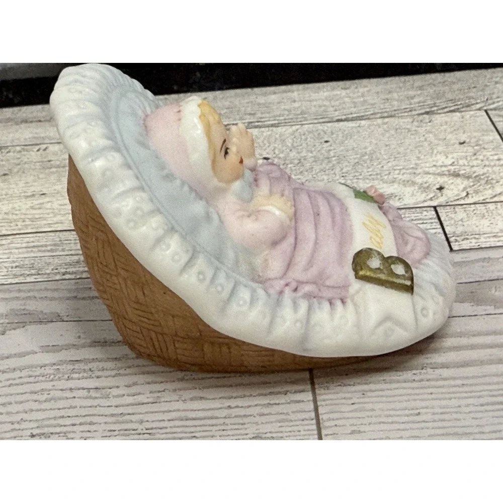 Growing Up Enesco 1983 Birthday‎ Girls Baby Figurine Blonde Hair Cake Topper EUC